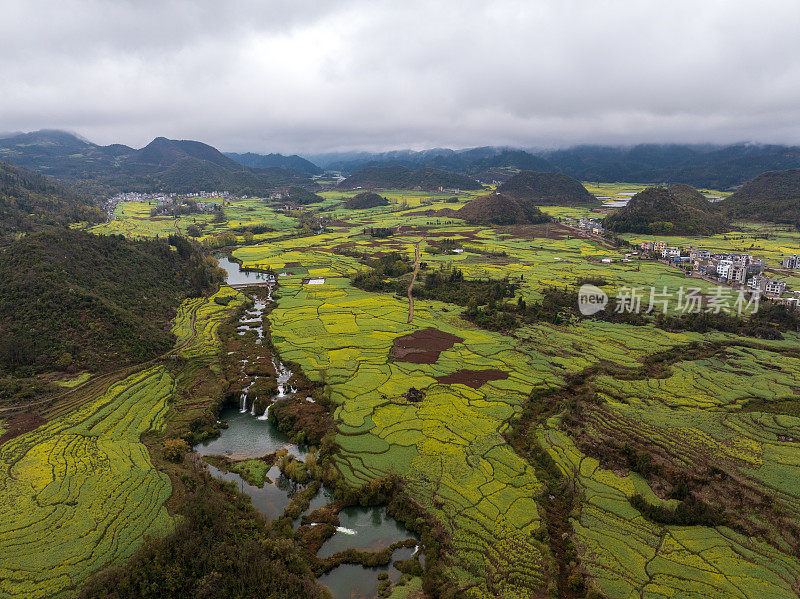 Aerial view of Jiulong waterfalls, China (Chinese Name:罗平九龙瀑布)